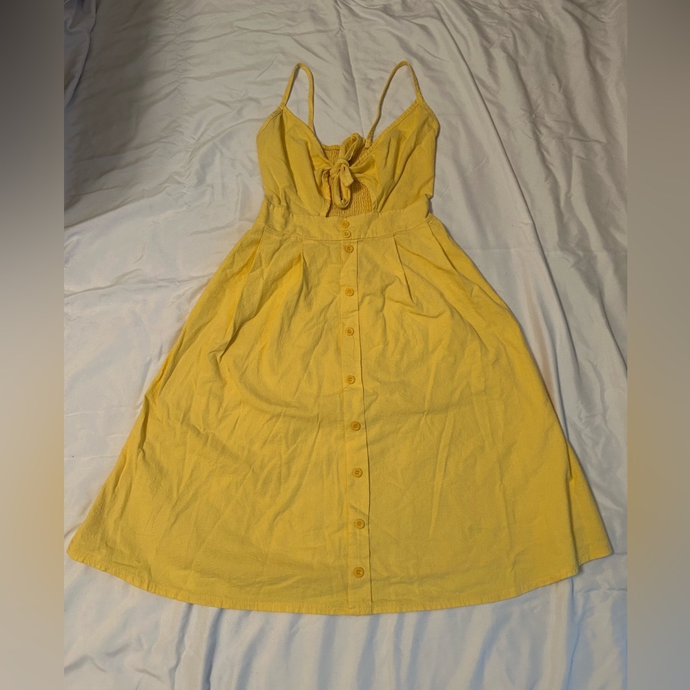 Yellow Tie Front Dress No Tag / About Size S/M